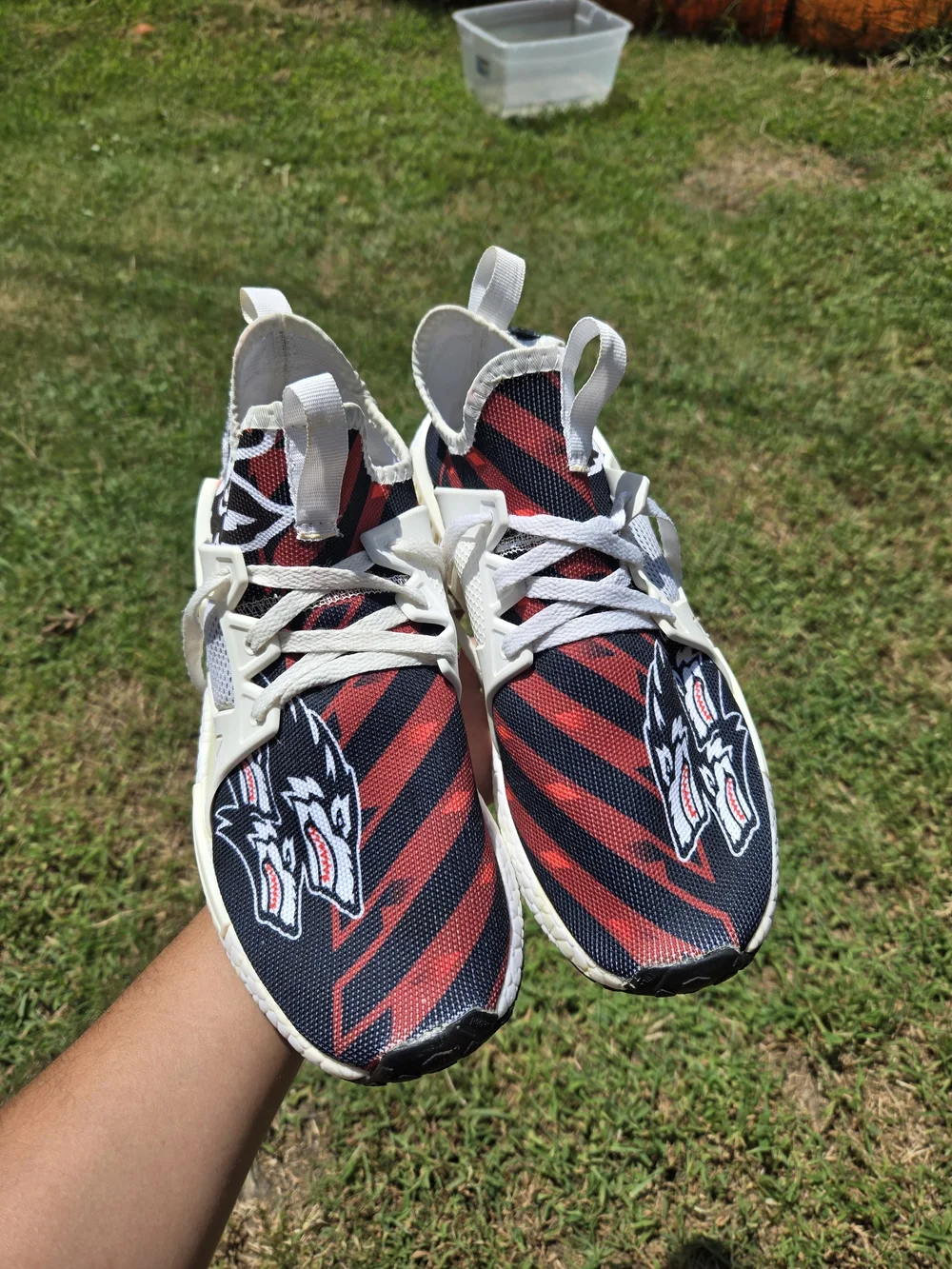 Youth Athletic Sneakers - Black & Red Stripe Kids Shoes